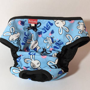 BolBove Large Doggie Diaper  Blue Bunny Pattern